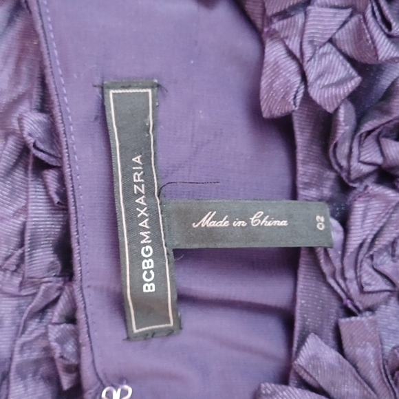 BCBG "Meridith" Passion Purple Ruched Taffeta Cocktail Dress- Sz. 2 - Picture 8 of 10